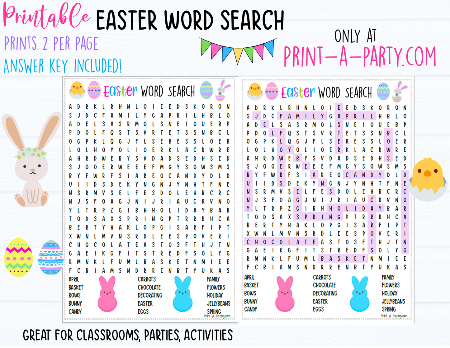 WORD SEARCH: Easter Word Search | Easter Games | Easter Bunny | Easter Activities - INSTANT DOWNLOAD