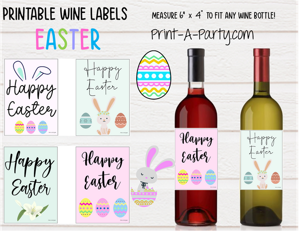 WINE LABELS: Easter Wine | Easter | Wine Gift | Wine Labels | INSTANT DOWNLOAD