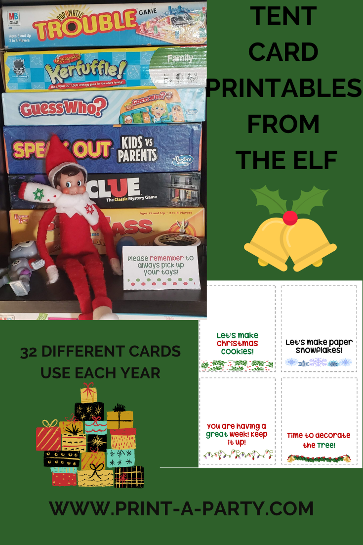 ELF NOTE CARDS - Printable Elf Notes - 32 Tent Cards from Your Christmas Elf