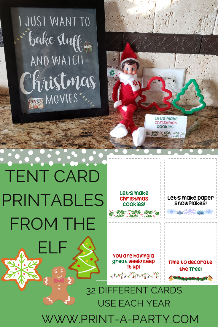 ELF NOTE CARDS - Printable Elf Notes - 32 Tent Cards from Your Christmas Elf