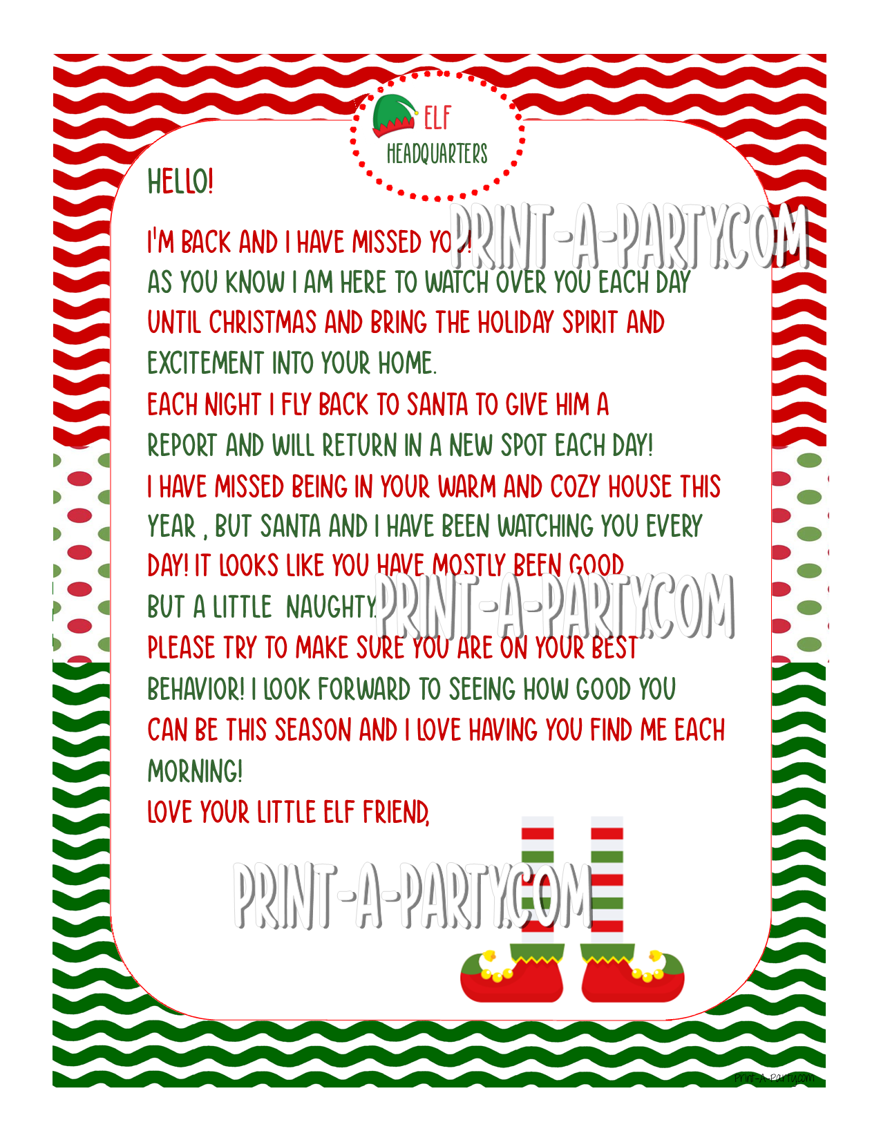 ELF KIT - Printable Elf Tent Cards – 32 Notes & 2 Letters from Your Holiday Elf