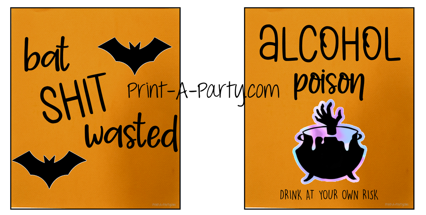 WINE LABELS: Halloween Printable Wine Labels – Funny & Sarcastic Stickers for Spooky Parties and Host Gifts