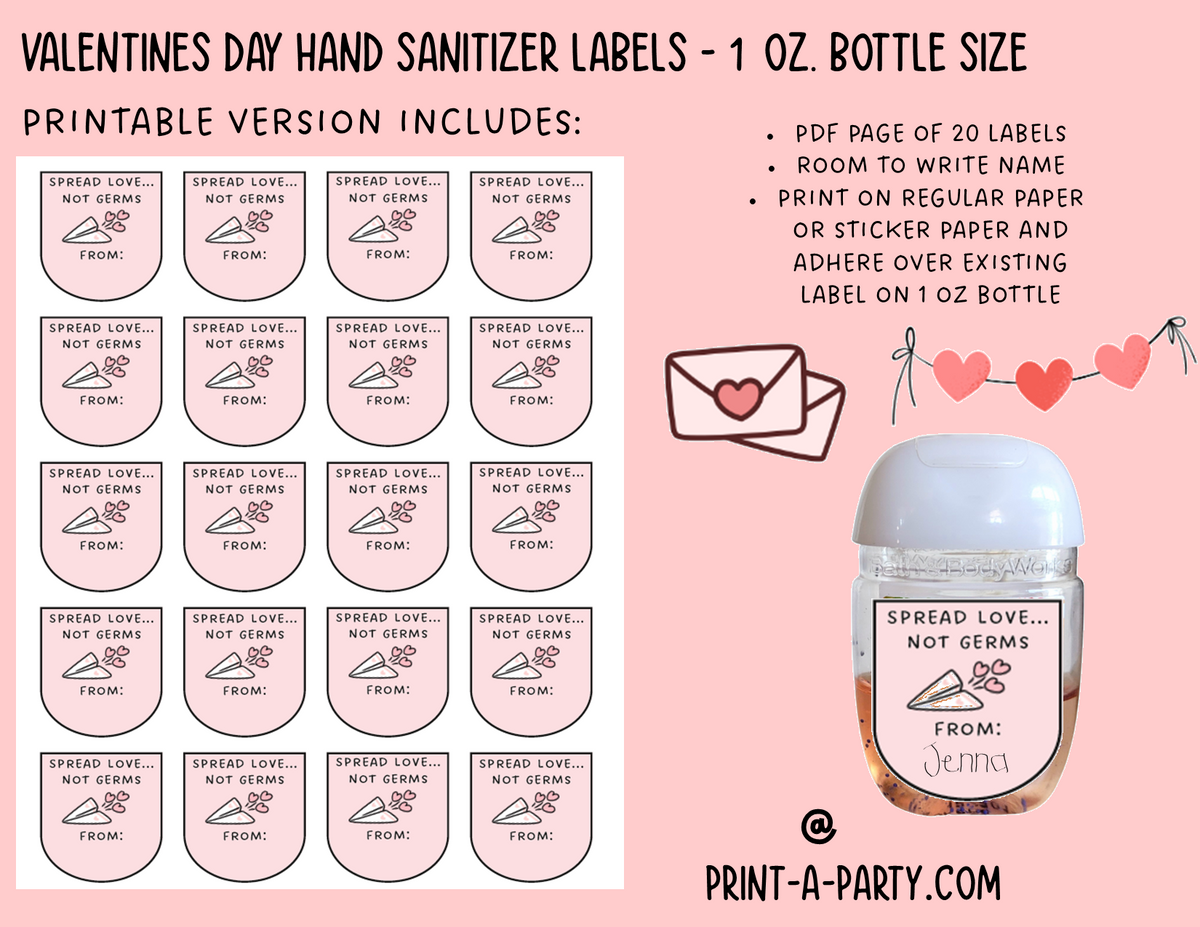 Valentine's Day Stickers I Printable Valentines Day Stickers - So