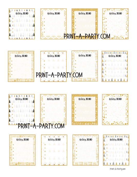 PLANNER STICKERS:  Christmas | Holiday | To Do Boxes | Gold Aesthetic | INSTANT DOWNLOAD Fits a variety of planners!