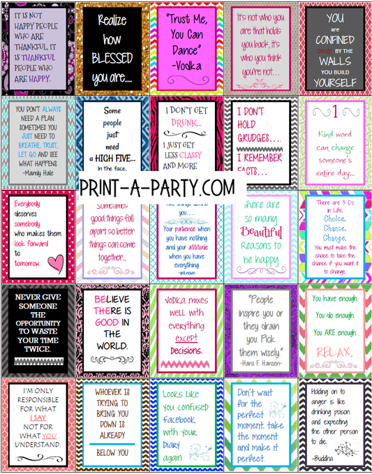 PLANNER STICKERS: Funny Life Quotes | Boxes | INSTANT DOWNLOAD Fits a variety of planners!