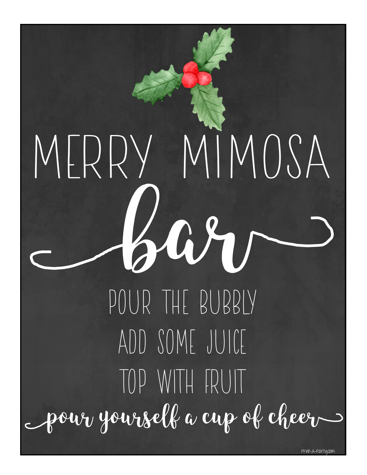 MIMOSA BAR | MIMOSA STATION SETUP - HOLIDAYS | MERRY MIMOSA STATION | Christmas Brunch | Holiday Brunch | Cocktail Party | Mimosa Bar Kit | Weddings | Showers | INSTANT DOWNLOAD