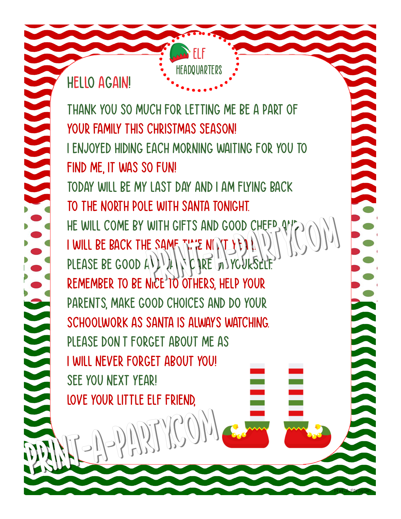 ELF KIT - Printable Elf Tent Cards – 32 Notes & 2 Letters from Your Holiday Elf