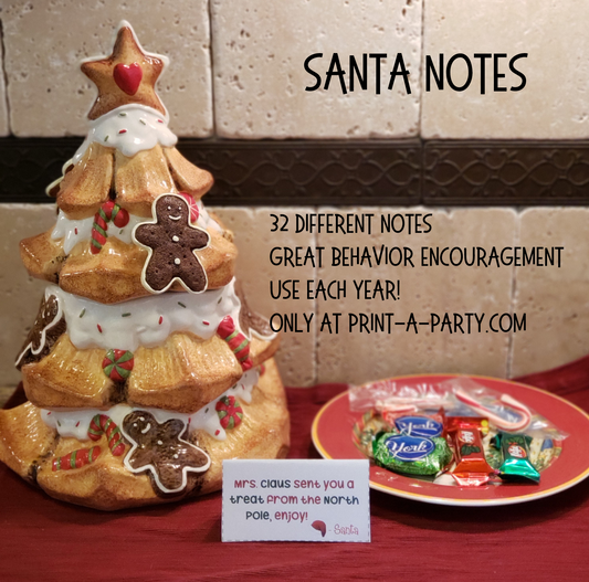 SANTA NOTES: Printable Notes from Santa – 32 North Pole Messages for Kids | Christmas Tent Cards with Jokes, Reminders & Encouragement