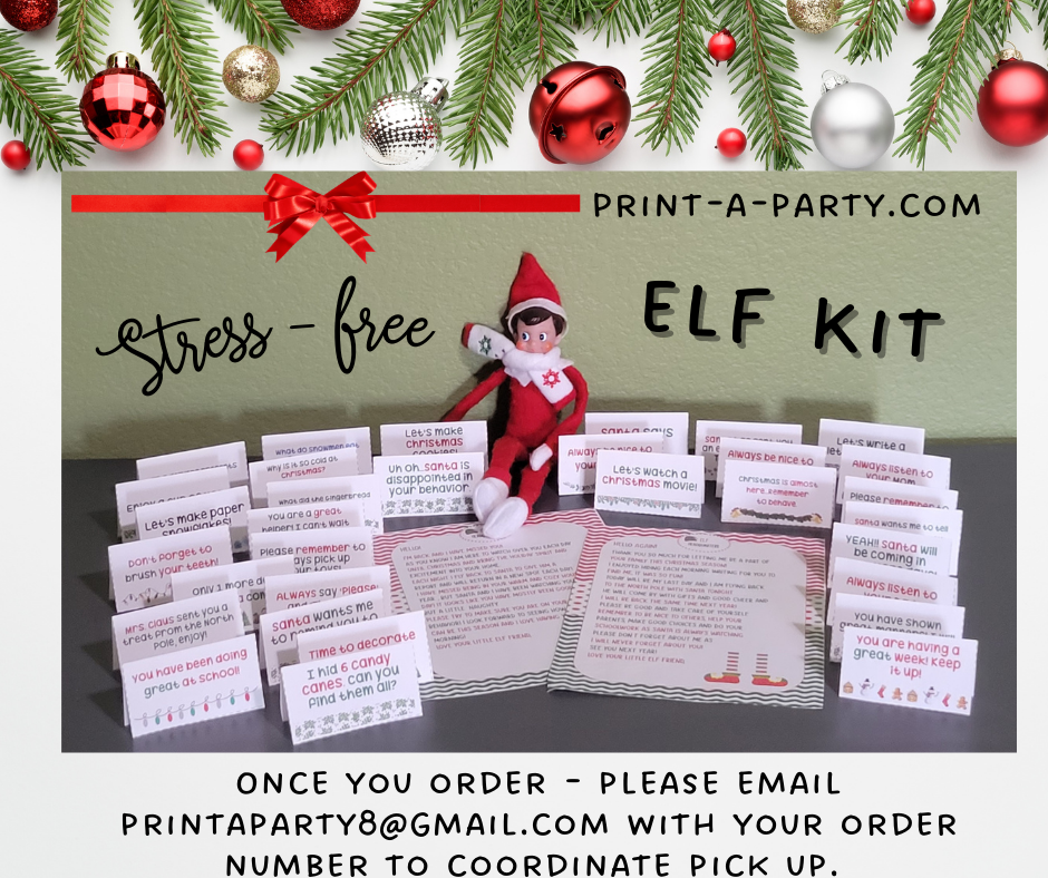 ELF KIT - Printable Elf Tent Cards – 32 Notes & 2 Letters from Your Holiday Elf