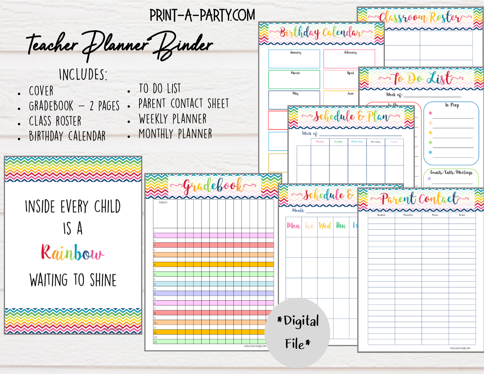 Teacher Planner | Gradebook | Binder Pages | Printable | Instant Download – PrintAParty teacher-planner-gradebook-binder-pages-printable-instant-download-printaparty