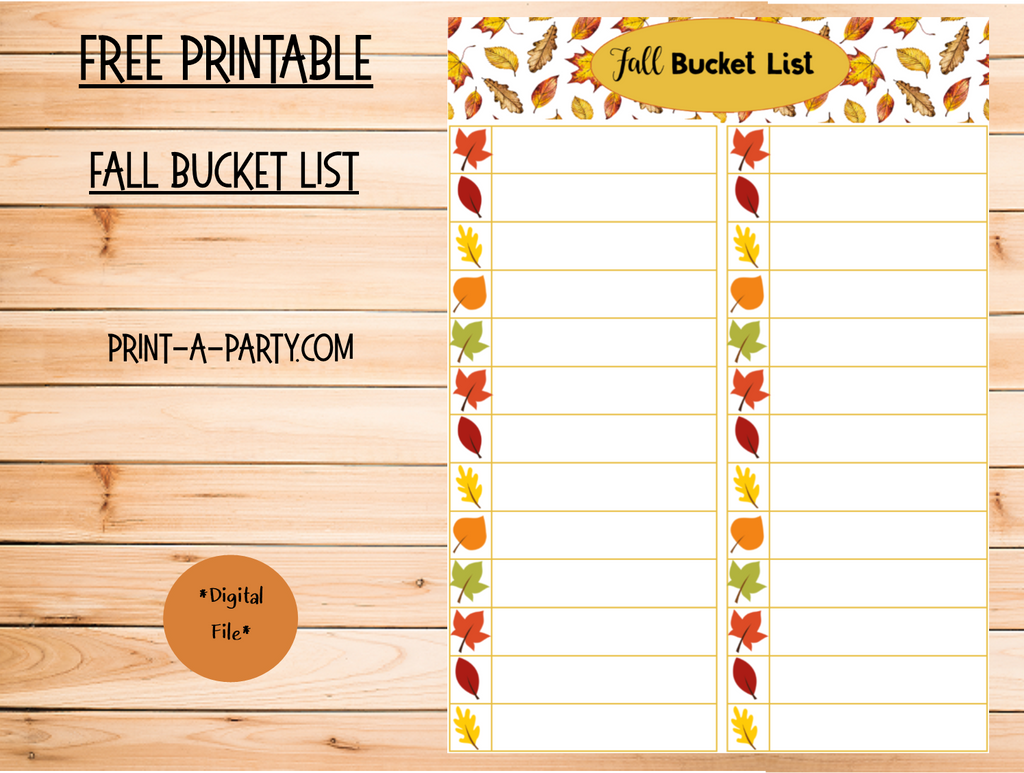 It's Fall Y'all - get your Fall Bucket List Printable (it's free)