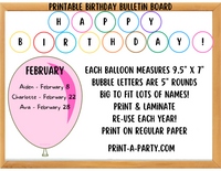 BACK TO SCHOOL: Birthday Bulletin Board Display for Classroom | Birthdays | Monthly Balloons - Birthday Bulletin Board Display