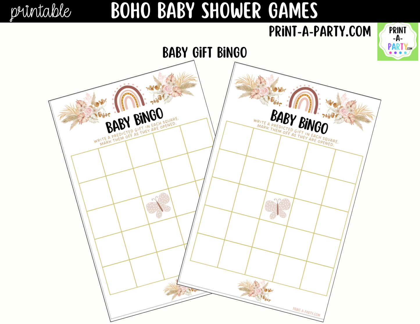 Boho Baby Shower Games Printable