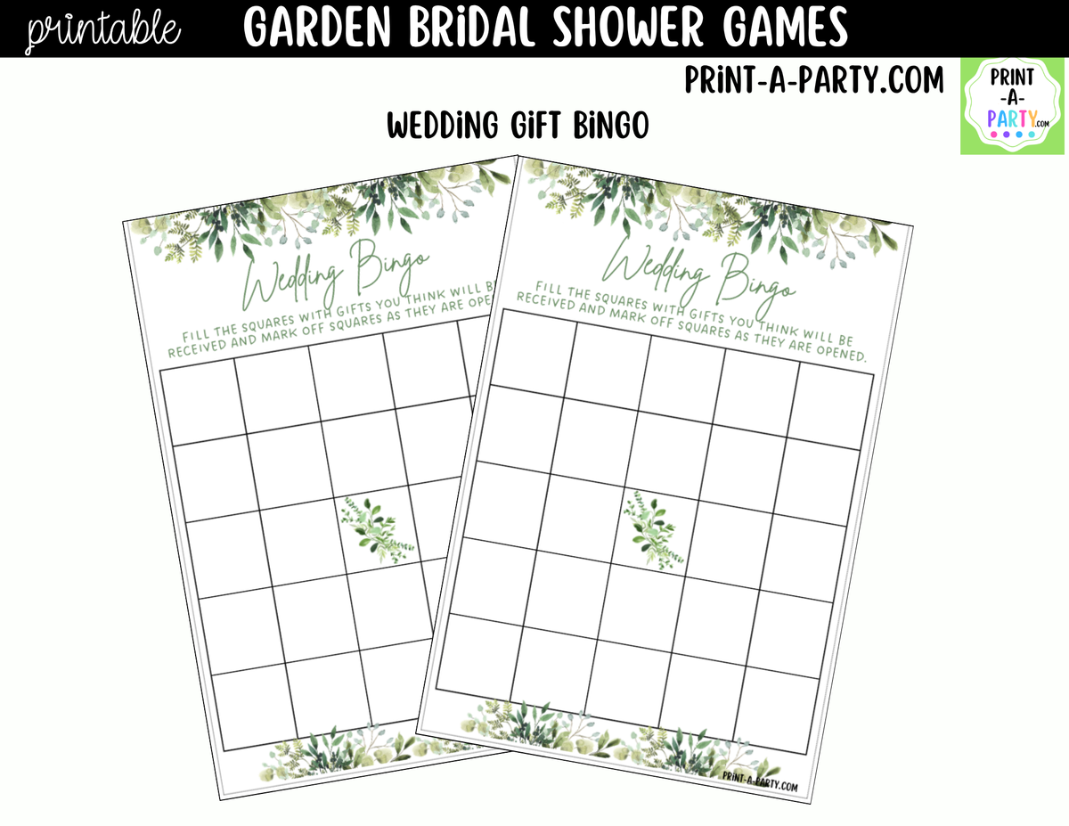 Garden Bridal Shower Games Printable Bundle