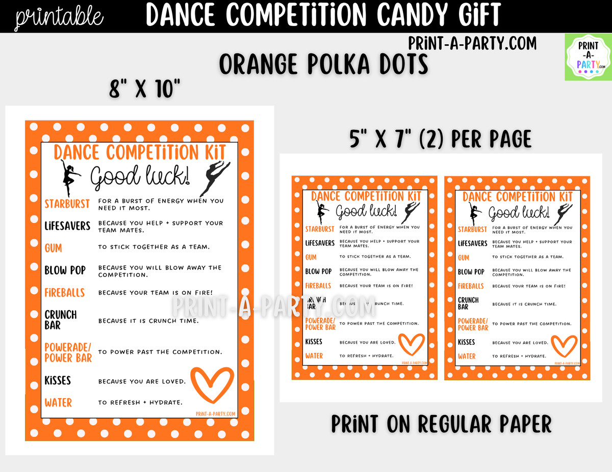 Dance Candy Gram Printable – Competition & Recital Gift