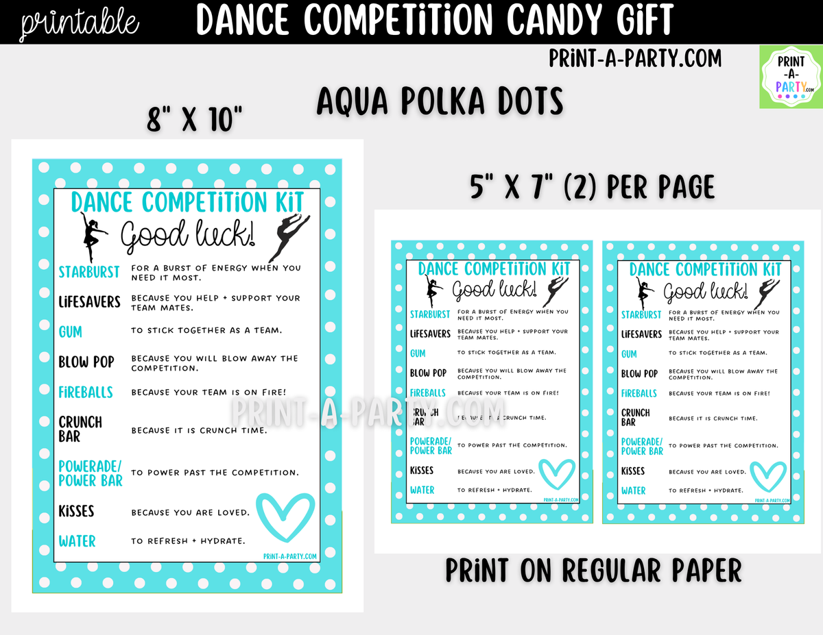 Dance Candy Gram Printable – Competition & Recital Gift