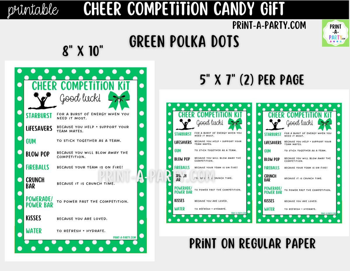 Cheerleader Candy Gram Printable – Competition & Team Gift