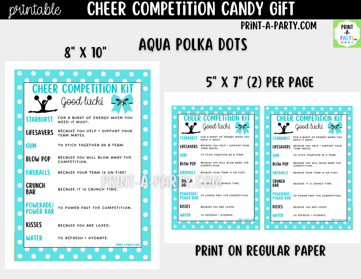 Cheerleader Candy Gram Printable – Competition & Team Gift