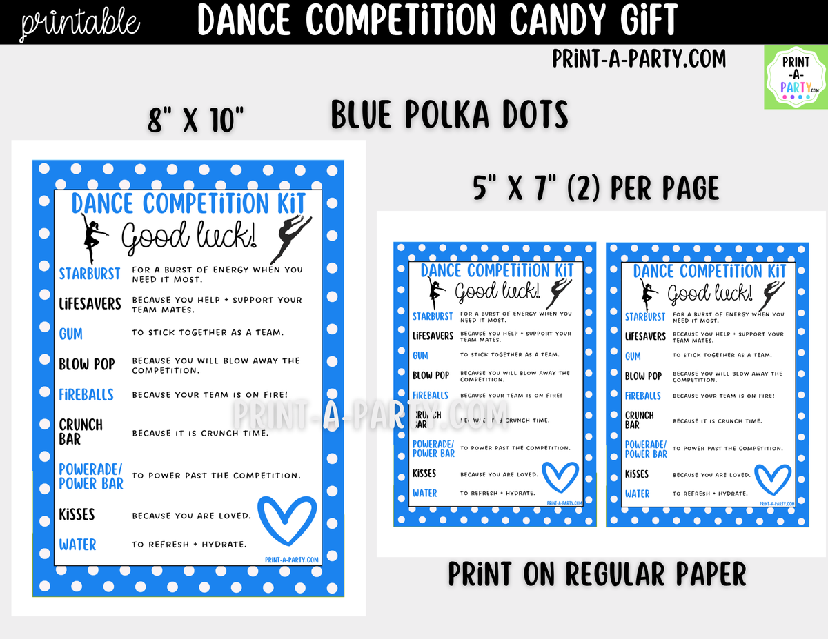 Dance Candy Gram Printable – Competition & Recital Gift