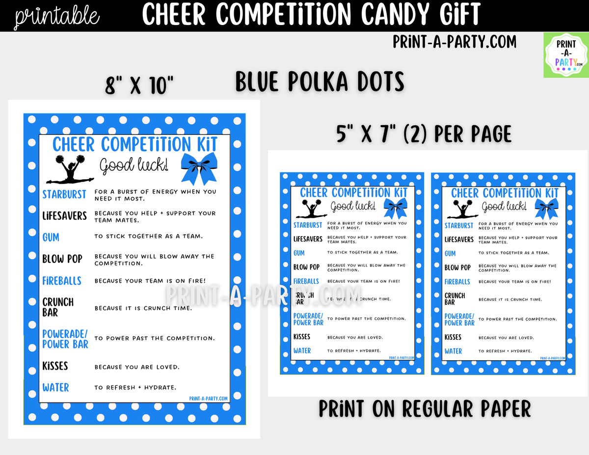 Cheerleader Candy Gram Printable – Competition & Team Gift
