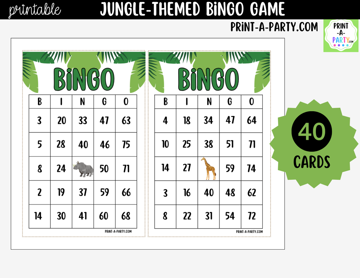 Jungle Bingo Printable | Safari-Themed Number Game