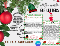 ELF EDITABLE and Printable Letters (2) | Holiday Elf Letter | Elf Welcome & Goodbye Letter Templates | Edit with your info and print | Instant Download