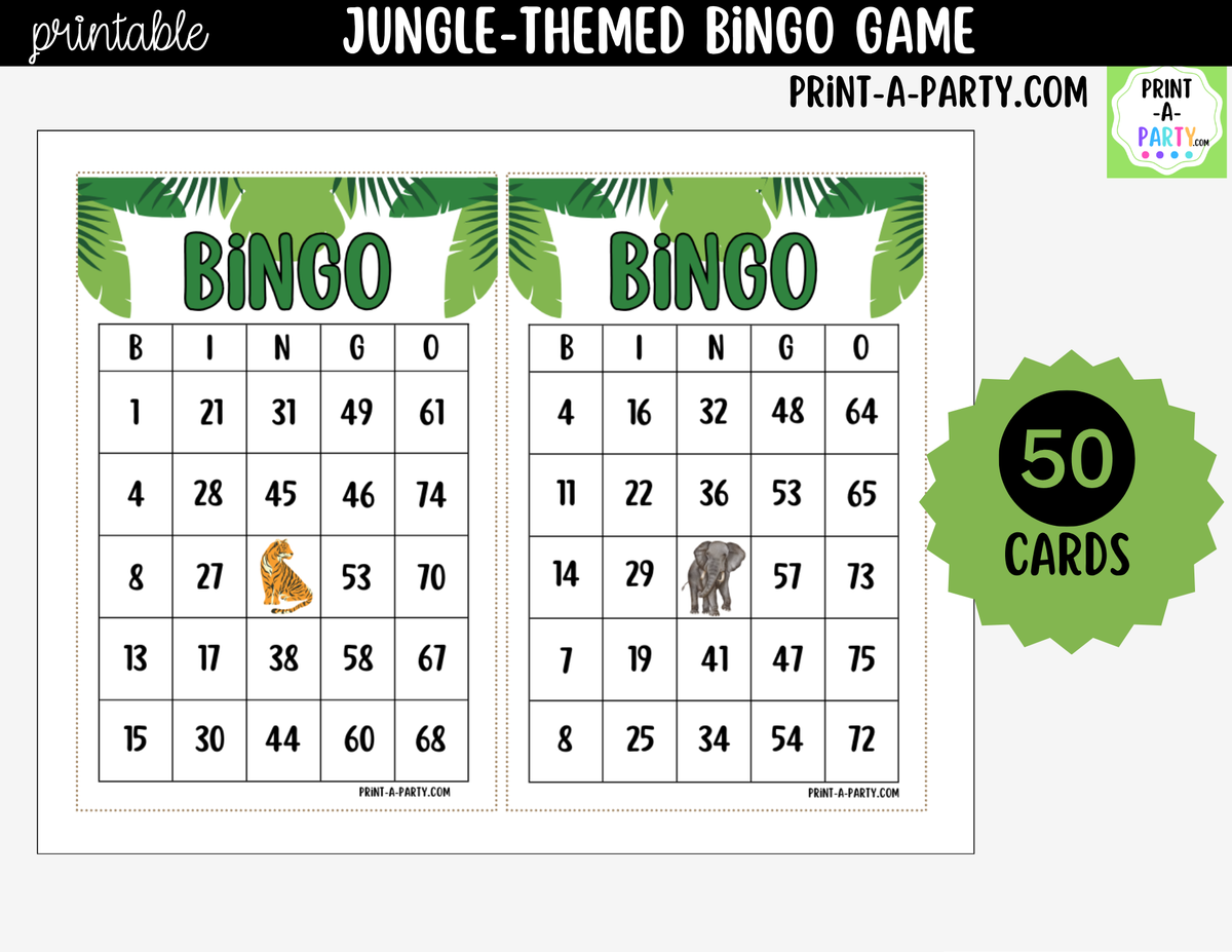 Jungle Bingo Printable | Safari-Themed Number Game