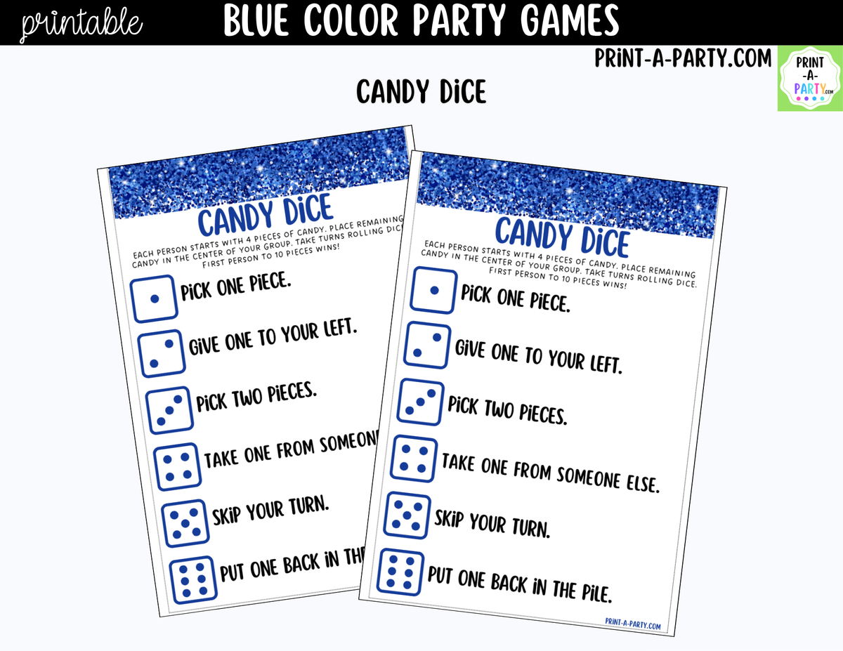 Blue Party Games Printable