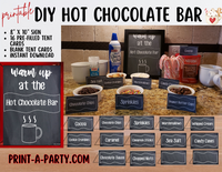 HOT CHOCOLATE BAR | HOT COCOA STATION Setup | Hot Chocolate Sign | Hot Cocoa Bar Labels | Food Station for Party | Food Bar for Party | Christmas | Winter | Class Parties | Birthdays | Weddings | Showers | Fall | Instant Download Printable