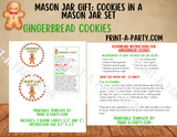 MASON JAR COOKIE GIFT: Gingerbread Cookies in a mason jar | Cookies in a jar gift | Mason Jar Gift Kit | Holiday Mason Jar Gift