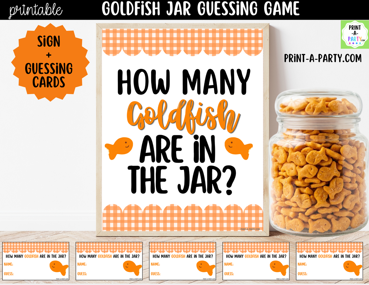 Goldfish Jar Guessing Game Printable – Sign & Guess Cards