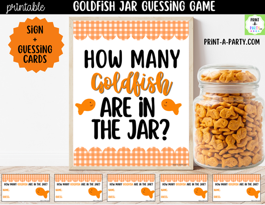 Goldfish Jar Guessing Game Printable – Sign & Guess Cards