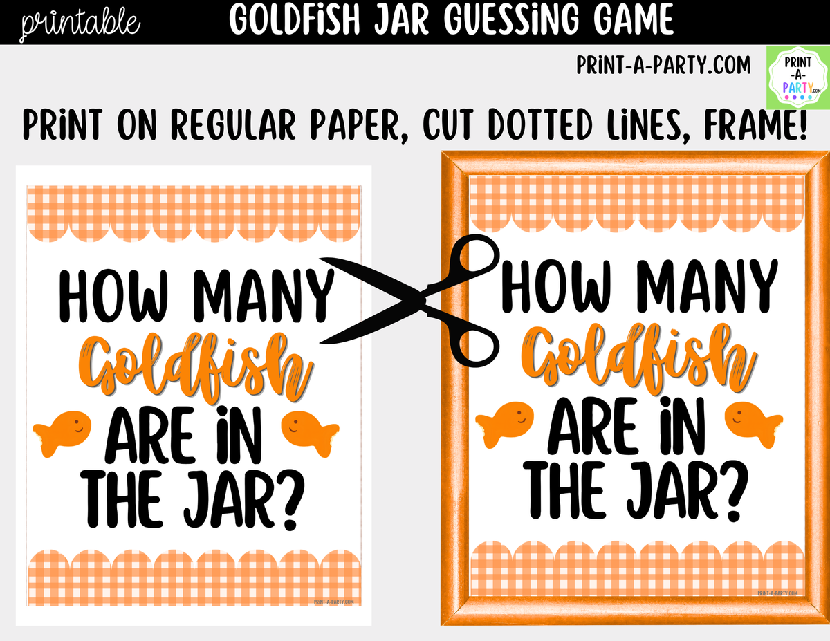Goldfish Jar Guessing Game Printable – Sign & Guess Cards
