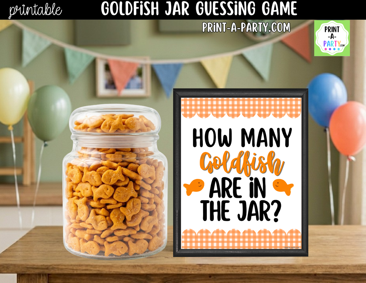 Goldfish Jar Guessing Game Printable – Sign & Guess Cards