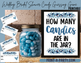 CANDY JAR GUESSING GAME | How many candies in jar | Blue Florals | Bridal Shower Game | Bridal Shower Decor | Wedding | Printable