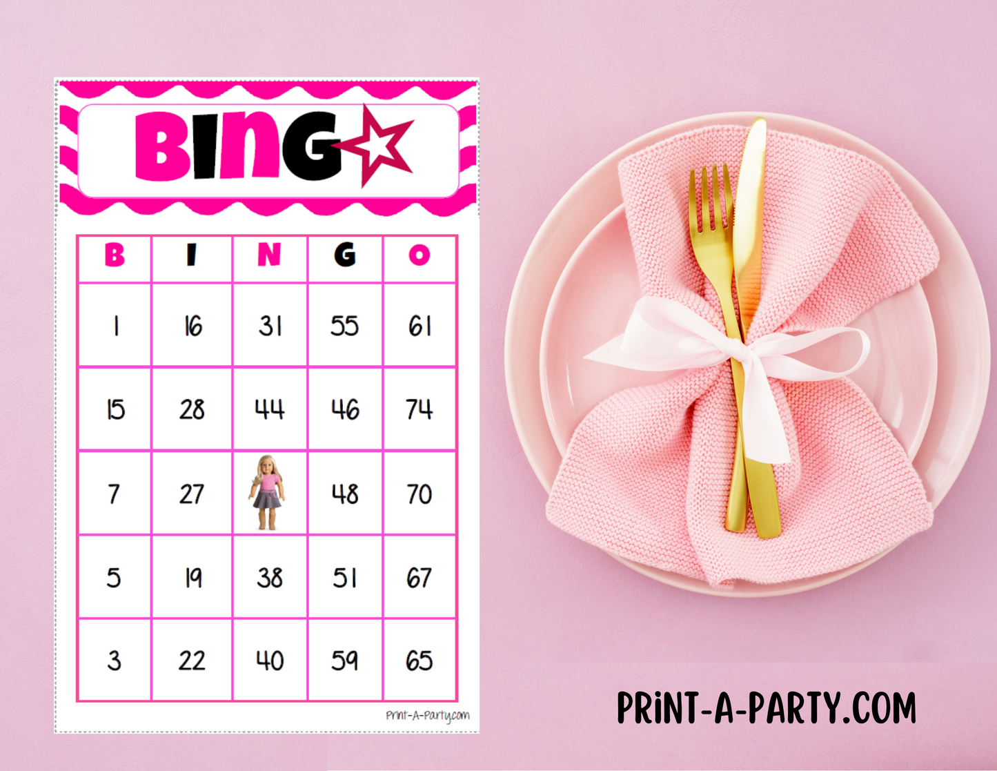 BINGO: American Girl Doll Bingo |  American Girl Doll Parties | Birthday | 30, 40, or 50 cards - INSTANT DOWNLOAD