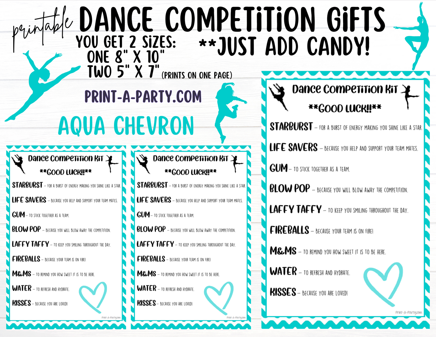 DANCE Competition Gift | Candy Gram Kit Letter | Dance Contest | Chevron | Dance Gifts - INSTANT DOWNLOAD