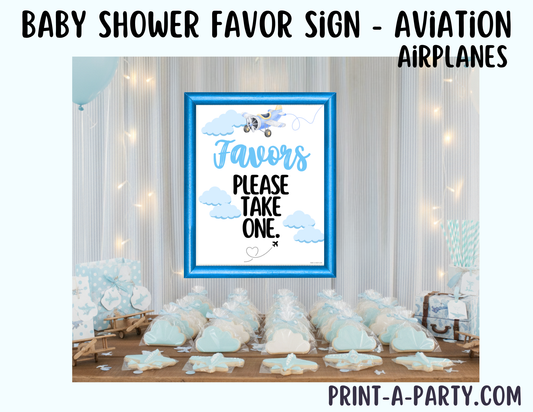 Aviation Airplane Favors Sign (8x10) – Printable Instant Download