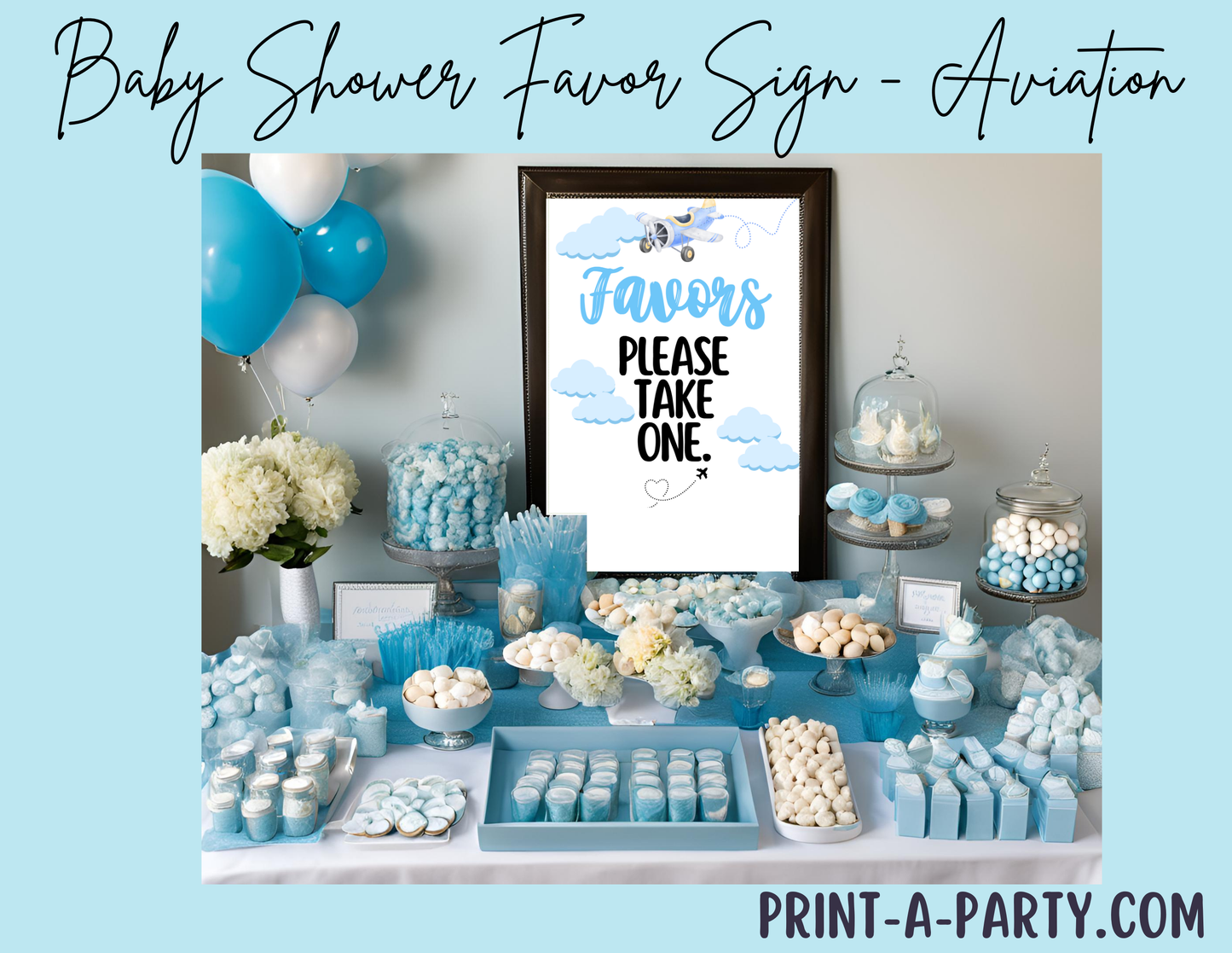 FAVORS SIGN - AVIATION AIRPLANE THEME | Aviation Baby Shower Favors | Airplane Shower Favors Sign | Favors Please take one Sign