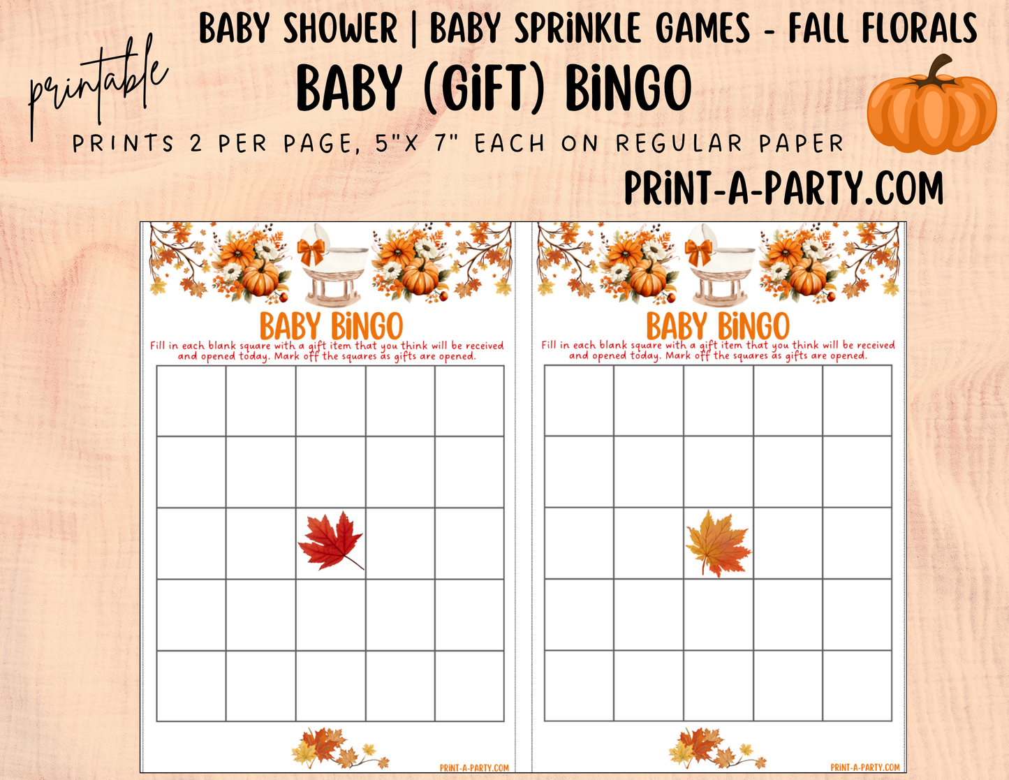 GAMES for Baby Shower | Fall Baby Shower Theme | Fall Florals Baby Shower | Fall Baby Shower Idea