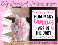 CANDY JAR GUESSING GAME for BABY SHOWER | How many candies in jar | Baby Shower Fun | Party DIY | Printable