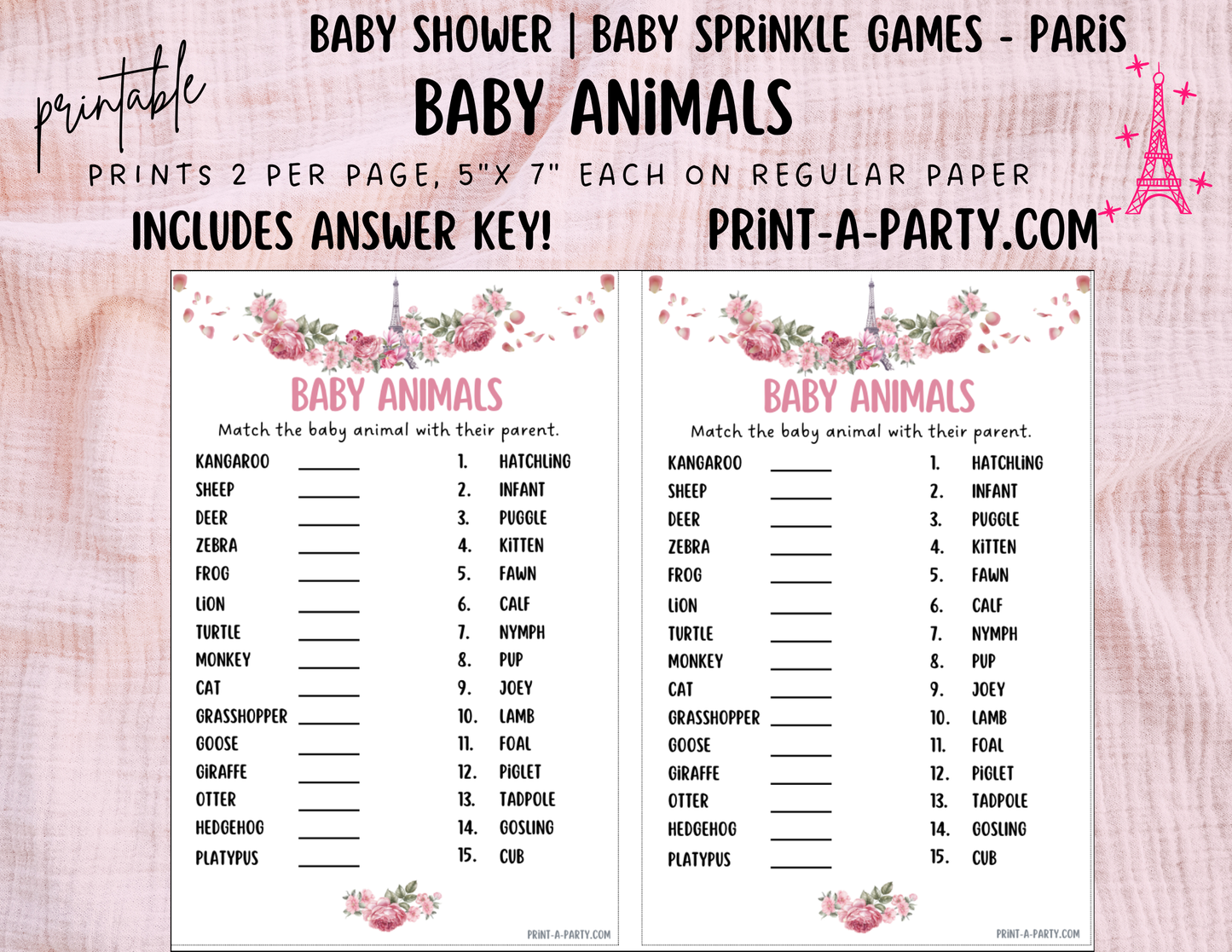 GAMES for Baby Shower | Paris Shower Theme | Parisan Baby Shower | Paris Shower Idea