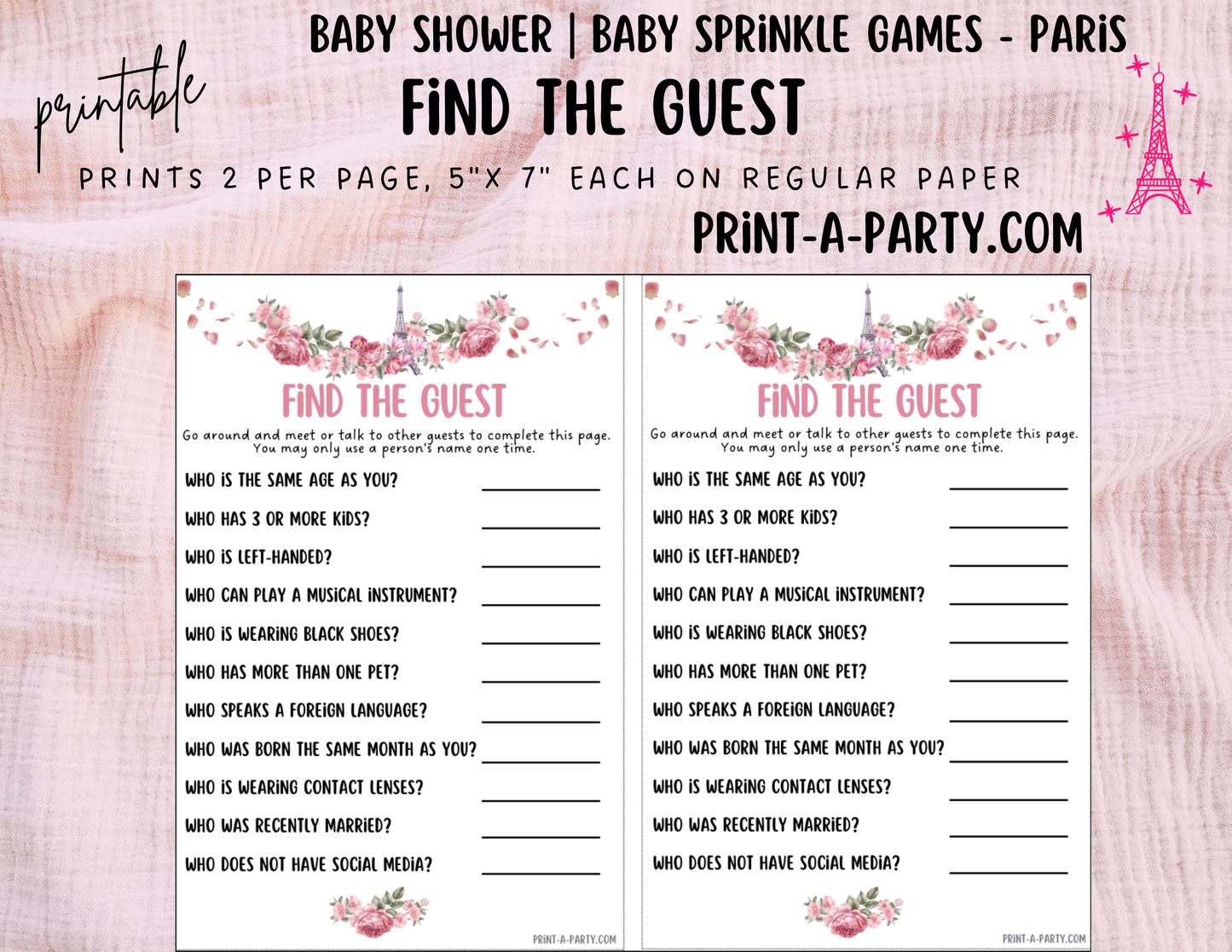 GAMES for Baby Shower | Paris Shower Theme | Parisan Baby Shower | Paris Shower Idea