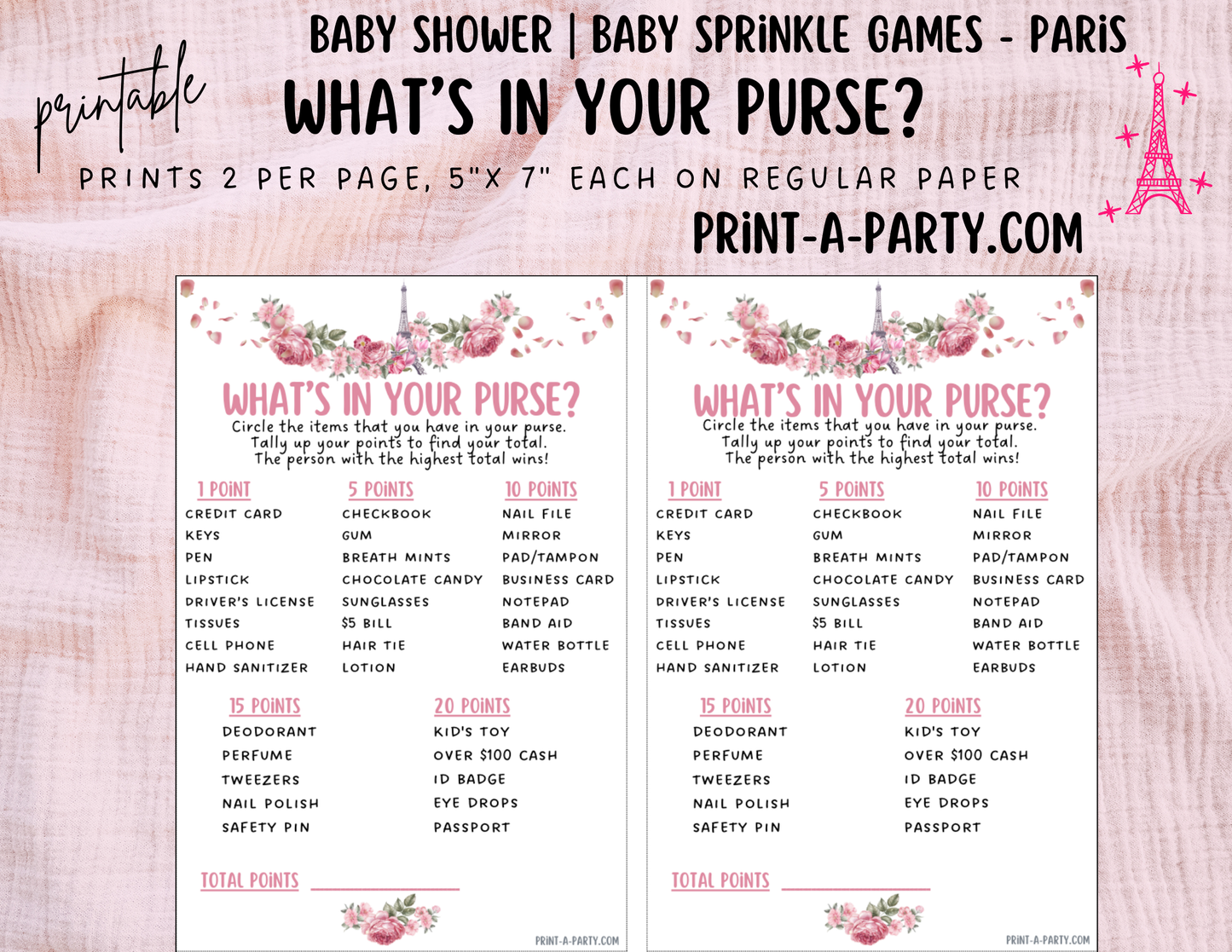 GAMES for Baby Shower | Paris Shower Theme | Parisan Baby Shower | Paris Shower Idea