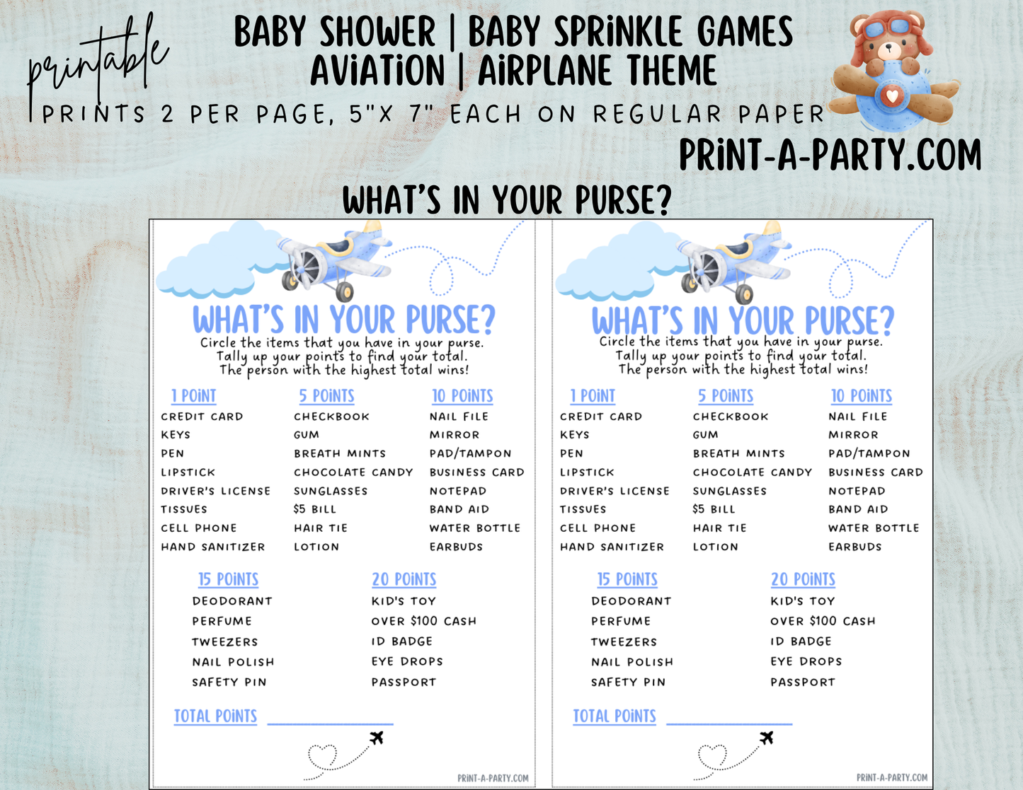 GAMES for Baby Shower | Airplane Aviation Baby Shower Theme | Airplane Aviation Baby Shower Games | Aviation Baby Shower Ideas