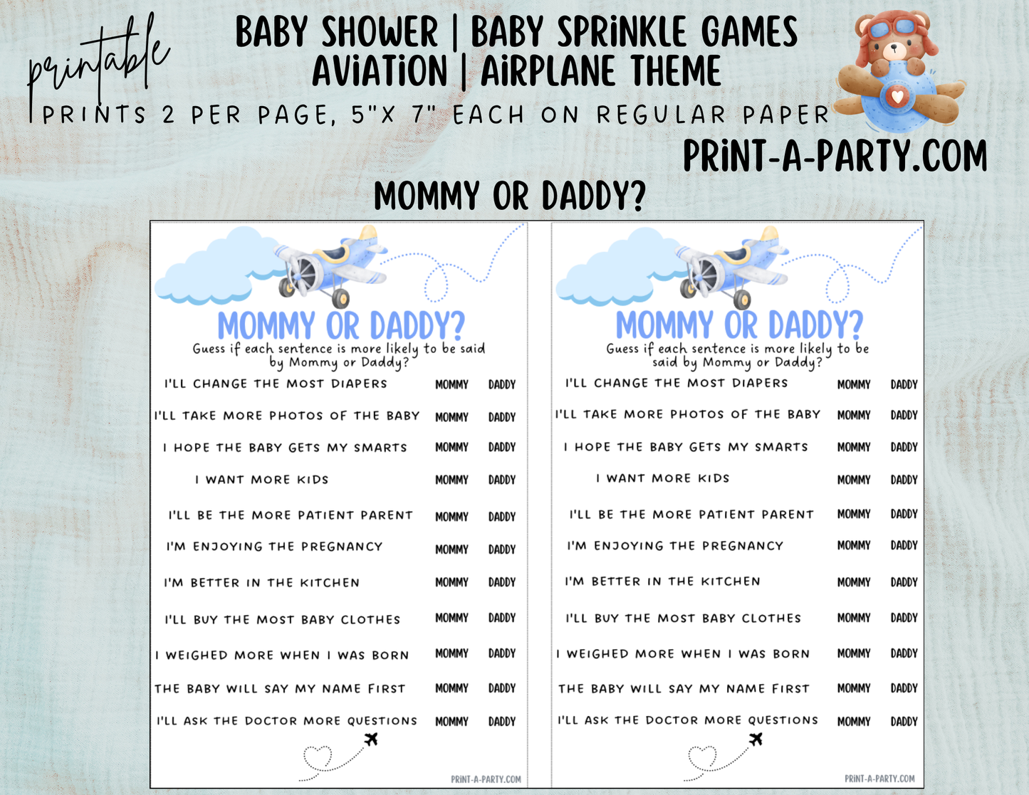 GAMES for Baby Shower | Airplane Aviation Baby Shower Theme | Airplane Aviation Baby Shower Games | Aviation Baby Shower Ideas