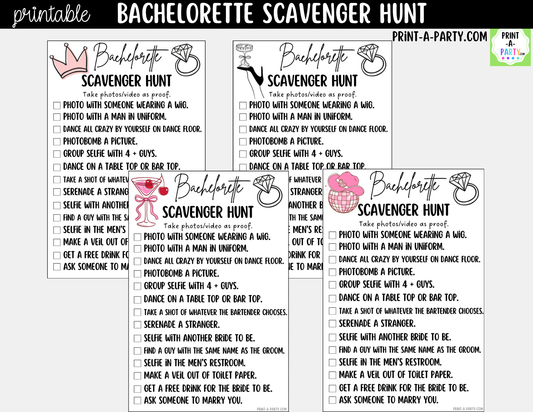 Bachelorette Scavenger Hunt Printable Game