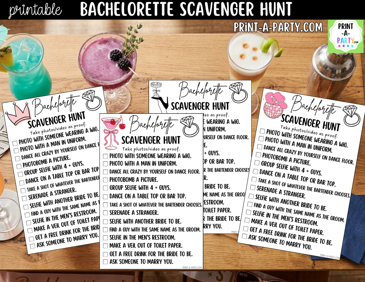 Bachelorette Scavenger Hunt Printable Game