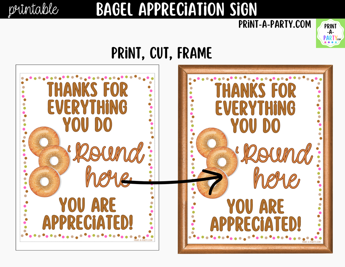 Printable Bagel Bar Appreciation Sign 8x10