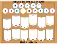 BACK TO SCHOOL: Birthday Bulletin Board Display for Classroom | Birthdays Monthly Banner Flags | Birthday Bulletin Board Display